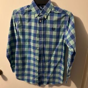 Chaps - Boys plaid button down shirt